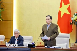 Chủ tịch Quốc hội Trần Thanh Mẫn phát biểu khai mạc phiên họp. (Ảnh: Doãn Tấn/TTXVN)