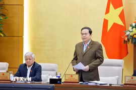 Chủ tịch Quốc hội Trần Thanh Mẫn phát biểu khai mạc phiên họp. (Ảnh: Doãn Tấn/TTXVN)