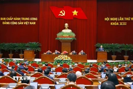 Tổng Bí thư Tô Lâm phát biểu khai mạc Hội nghị lần thứ 15 Ban Chấp hành Trung ương Đảng khóa XIII. (Ảnh: Doãn Tấn/TTXVN)