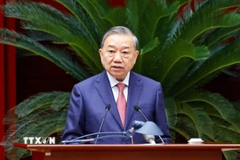 Tổng Bí thư Tô Lâm phát biểu khai mạc Hội nghị lần thứ 15 Ban Chấp hành Trung ương Đảng khóa XIII. (Ảnh: Doãn Tấn/TTXVN)