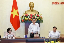 Chủ tịch Quốc hội Trần Thanh Mẫn phát biểu bế mạc Phiên họp. (Ảnh: Doãn Tấn/TTXVN)