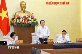 Chủ tịch Quốc hội Trần Thanh Mẫn phát biểu bế mạc Phiên họp. (Ảnh: Doãn Tấn/TTXVN)