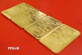 Vàng miếng SJC. (Ảnh: Minh Quyết/TTXVN)