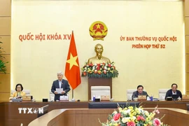 Phó Chủ tịch Thường trực Quốc hội Đỗ Văn Chiến phát biểu. (Ảnh: Doãn Tấn/TTXVN)