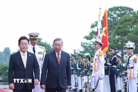 Tổng thống Lee Jae Myung chủ trì Lễ đón Tổng Bí thư Tô Lâm thăm cấp Nhà nước Đại Hàn Dân Quốc. (Ảnh: Thống Nhất/TTXVN)