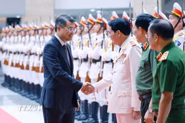 Thủ tướng Lê Minh Hưng dự Hội nghị sơ kết công tác công an 6 tháng đầu năm 2026. (Ảnh: Dương Giang/TTXVN)