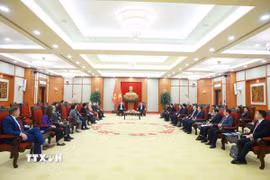 Tổng Bí thư Tô Lâm tiếp Đoàn Hội đồng Kinh doanh Hoa Kỳ-ASEAN (USABC). (Ảnh: Thống Nhất/TTXVN)