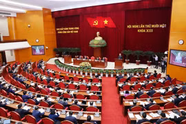 Phiên khai mạc Hội nghị lần thứ 11 Ban Chấp hành Trung ương Đảng khóa XIII. (Ảnh: TTXVN)