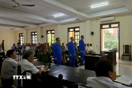 Toàn cảnh xét xử sai phạm tại trường Năng khiếu Thể dục Thể thao Bến Tre. (Ảnh: Huỳnh Phúc Hậu/TTXVN)