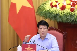 Chủ tịch nước Lương Cường phát biểu chỉ đạo. (Ảnh: Lâm Khánh/TTXVN)