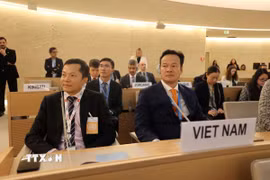 Đại sứ Mai Phan Dũng - Trưởng Phái đoàn Việt Nam tại Geneva tham dự phiên khai mạc Hội đồng Nhân quyền Liên hợp quốc khóa 58. (Ảnh: Anh Hiển/TTXVN)