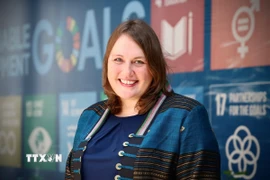 Bà Kendra Rinas - Trưởng phái đoàn Tổ chức Di cư Quốc tế (IOM). (Ảnh: Việt Đức/TTXVN)