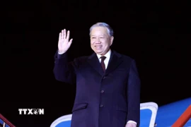 Tổng Bí thư Tô Lâm rời Thủ đô Bình Nhưỡng, kết thúc tốt đẹp chuyến thăm cấp Nhà nước tới Triều Tiên và dự Lễ kỷ niệm 80 năm thành lập Đảng Lao động Triều Tiên. (Ảnh: Thống Nhất/TTXVN)