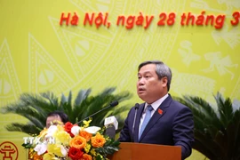 Chủ tịch UBND thành phố Hà Nội Vũ Đại Thắng. (Ảnh: Văn Điệp/TTXVN)