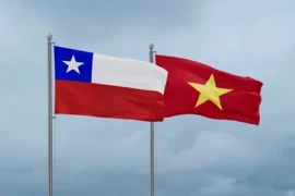 Quốc kỳ Việt Nam và quốc kỳ Chile.
