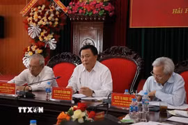 Giáo sư-Tiến sỹ Nguyễn Xuân Thắng, Ủy viên Bộ Chính trị, Chủ tịch Hội đồng Lý luận Trung ương, Giám đốc Học viện Chính trị Quốc gia Hồ Chí Minh chủ trì kỳ họp. (Ảnh: Mạnh Minh/TTXVN)
