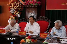 Giáo sư-Tiến sỹ Nguyễn Xuân Thắng, Ủy viên Bộ Chính trị, Chủ tịch Hội đồng Lý luận Trung ương, Giám đốc Học viện Chính trị Quốc gia Hồ Chí Minh chủ trì kỳ họp. (Ảnh: Mạnh Minh/TTXVN)