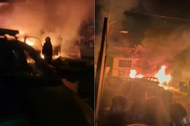 Hiện trường vụ nổ ở Đồn cảnh sát Nowgam. (Nguồn: NDTV)