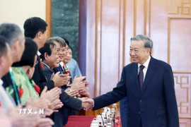 Tổng Bí thư Tô Lâm với các đại biểu. (Ảnh: Thống Nhất/TTXVN)