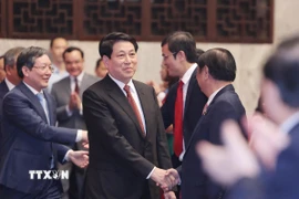 Chủ tịch nước Lương Cường đến dự Lễ tôn vinh, trao danh hiệu Nông dân Việt Nam xuất sắc và Nhà khoa học của nhà nông năm 2025. (Ảnh: Lâm Khánh/TTXVN)