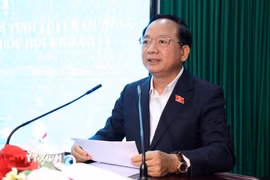 Ông Trịnh Văn Quyết phát biểu tại Hội nghị tiếp xúc cử tri. (Ảnh: Đức Thọ/TTXVN)