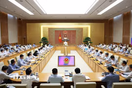 Thủ tướng Lê Minh Hưng làm việc với lãnh đạo Bộ Nông nghiệp và Môi trường. (Ảnh: Dương Giang/TTXVN)
