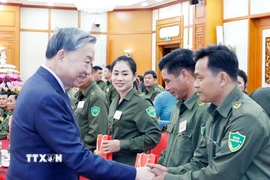 Tổng Bí thư Tô Lâm và các đại biểu. (Ảnh: Thống Nhất/TTXVN)