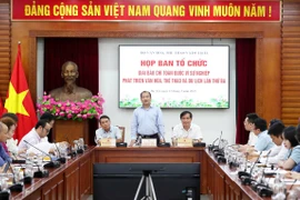 Ủy viên Dự khuyết Ban Chấp hành Trung ương Đảng, Thứ trưởng Thường trực Bộ Văn hóa, Thể thao và Du lịch Lê Hải Bình, Trưởng Ban tổ chức đồng chủ trì cuộc họp Ban Tổ chức Giải Báo chí toàn quốc "Vì sự nghiệp phát triển Văn hóa, Thể thao và Du lịch" lần thứ Ba (nay là Giải Báo chí toàn quốc “Vì sự nghiệp phát triển Văn hóa Việt Nam” lần thứ ba). (Nguồn: Báo Văn Hóa)