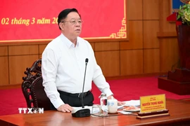 Ông Nguyễn Trọng Nghĩa phát biểu chỉ đạo tại Hội nghị. (Ảnh: Thanh Bình/TTXVN)