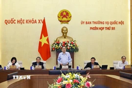Chủ tịch Quốc hội Trần Thanh Mẫn phát biểu khai mạc Phiên họp thứ 55 của Ủy ban Thường vụ Quốc hội. (Ảnh: Doãn Tấn/TTXVN)