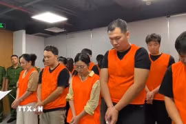 Các đối tượng trong vụ án. (Ảnh: TTXVN phát)
