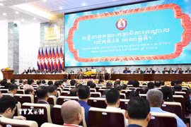 Quang cảnh phiên khai mạc một Hội nghị Ban Chấp hành Trung ương Đảng Nhân dân Campuchia mở rộng. (Ảnh: Huỳnh Thảo/TTXVN)