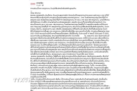 Bài viết đăng trên ấn phẩm điện tử với tiêu đề “Hợp tác Lào-Việt Nam đạt được nhiều kết quả quan trọng trên nhiều lĩnh vực." (Ảnh: TTXVN phát)
