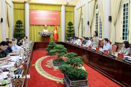 Phiên họp thứ hai của Ban Tổ chức Đại hội Thi đua yêu nước toàn quốc lần thứ XI. (Ảnh: An Đăng/TTXVN)