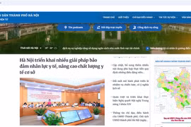 Giao diện Cổng Thông tin điện tử thành phố Hà Nội. 