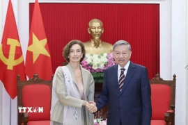 Tổng Bí thư Tô Lâm tiếp Tổng Giám đốc UNESCO Audrey Azoulay. (Ảnh: Thống Nhất/TTXVN)