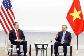 Tổng Bí thư Tô Lâm tiếp Trưởng đại diện Thương mại Hoa Kỳ Jamieson Greer. (Ảnh: Thống Nhất/TTXVN)