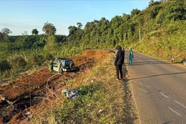 Hiện trường vụ tai nạn. (Nguồn: Pháp luật Thành phố Hồ Chí Minh)