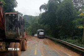 Tuyến đường đã được thông xe trở lại. (Ảnh: TTXVN phát)