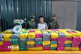 Lực lượng Bộ đội Biên phòng Quảng Trị đấu tranh thành công chuyên án "khủng" về ma túy, thu giữ 500kg ma túy các loại. (Ảnh: TTXVN phát)