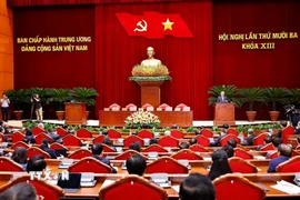 Tổng Bí thư Tô Lâm phát biểu bế mạc Hội nghị lần thứ 13 Ban Chấp hành Trung ương Đảng khóa XIII. (Ảnh: Doãn Tấn/TTXVN)