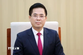 Phó Bí thư Tỉnh ủy, Chủ tịch Ủy ban nhân dân tỉnh Quảng Ngãi Nguyễn Hoàng Giang trả lời phóng viên Thông tấn xã Việt Nam. (Ảnh: Phạm Cường/TTXVN)