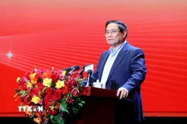 Thủ tướng Phạm Minh Chính phát biểu chỉ đạo. (Ảnh: Phạm Kiên/TTXVN)