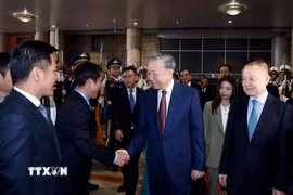 Lễ tiễn Tổng Bí thư, Chủ tịch nước Tô Lâm và Phu nhân tại ga Bắc Kinh Tây, Thủ đô Bắc Kinh. (Ảnh: Thống Nhất/TTXVN)