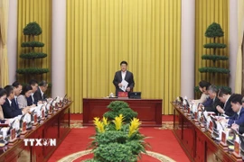 Chủ tịch nước Lương Cường phát biểu chỉ đạo. (Ảnh: Lâm Khánh/TTXVN)