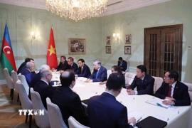 Tổng Bí thư Tô Lâm hội kiến Thủ tướng Azerbaijan Ali Asadov. (Ảnh: Thống Nhất/TTXVN)