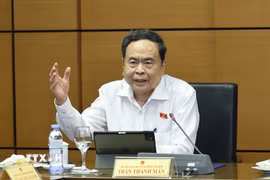 Chủ tịch Quốc hội Trần Thanh Mẫn, đại biểu Quốc hội Thành phố Hồ Chí Minh phát biểu. (Ảnh: Doãn Tấn/TTXVN)
