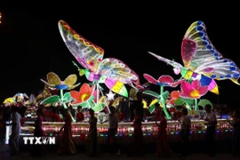 Mô hình đèn Trung Thu tại Lễ hội Thành Tuyên năm 2024. (Ảnh: Quang Cường/TTXVN)