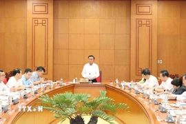 Quang cảnh buổi giao ban. (Ảnh: Phương Hoa/TTXVN)