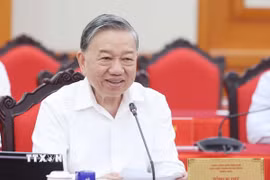 Tổng Bí thư Tô Lâm phát biểu tại cuộc làm việc của Bộ Chính trị với Ban Thường vụ Đảng ủy Mặt trận Tổ quốc, các đoàn thể Trung ương. (Ảnh: Thống Nhất/TTXVN)